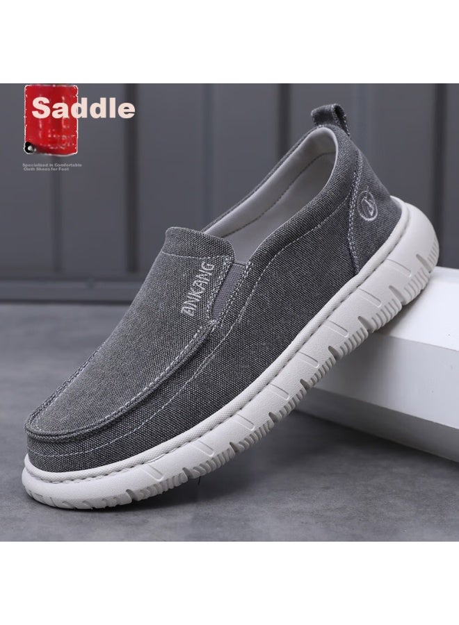 Anglerfish Old Beijing Men's Slip-on Breathable Casual Shoes Lightweight Soft Sole A5050 Gray Size 40 - Image 1