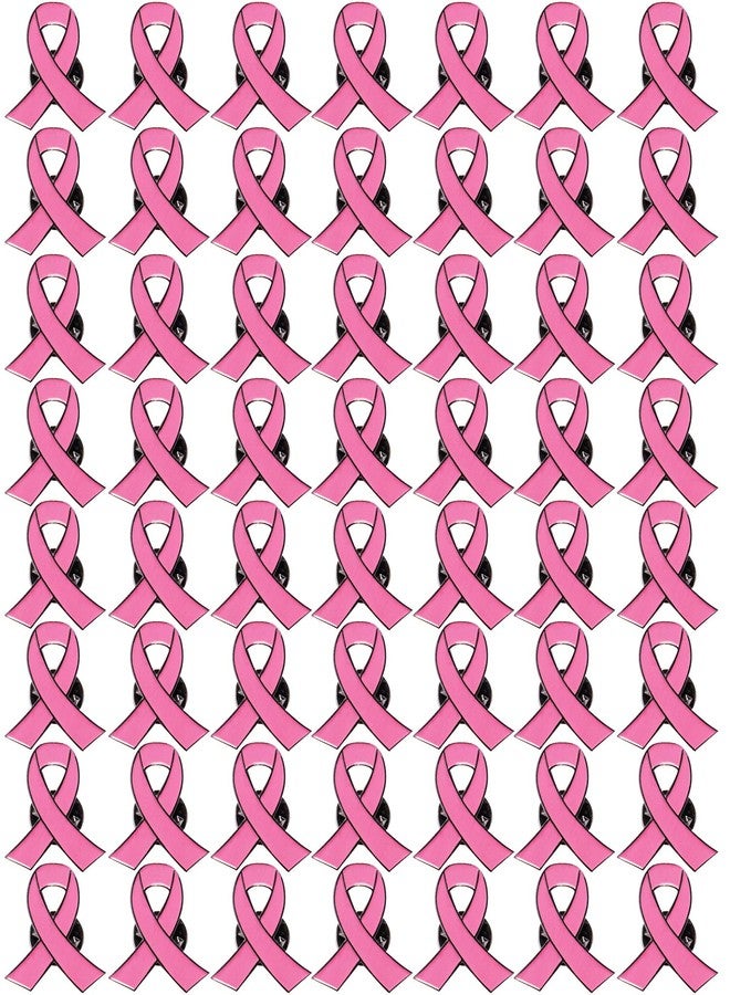 Aflyu Pink Ribbon Pins Breast Cancer Awareness Brooch Lapel Pins Buttons (100) - Image 1
