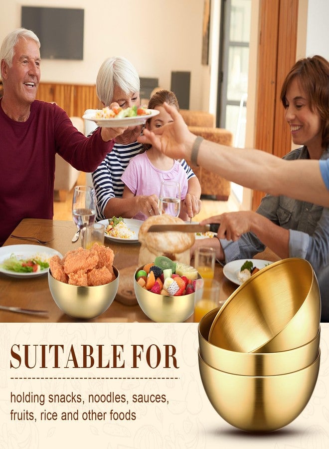 نوجو مجموعة نوجو من 6 أوعية خلط ذهبية من الفولاذ المقاوم للصدأ للحبوب والأرز والمعكرونة والوجبات الخفيفة والفواكه والمقبلات والطبخ والخبز والتقديم (5.9 بوصة) - Image 3