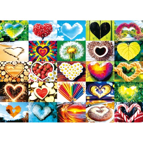 Blueforest Love Heart 1000 Piece Puzzle for Adults Valentines Love Collage Puzzles for Adults 1000 Pieces Colorful Love Shaped Jigsaw Puzzles 1000 Pieces Family Challenging Puzzle 275X196 - Image 1