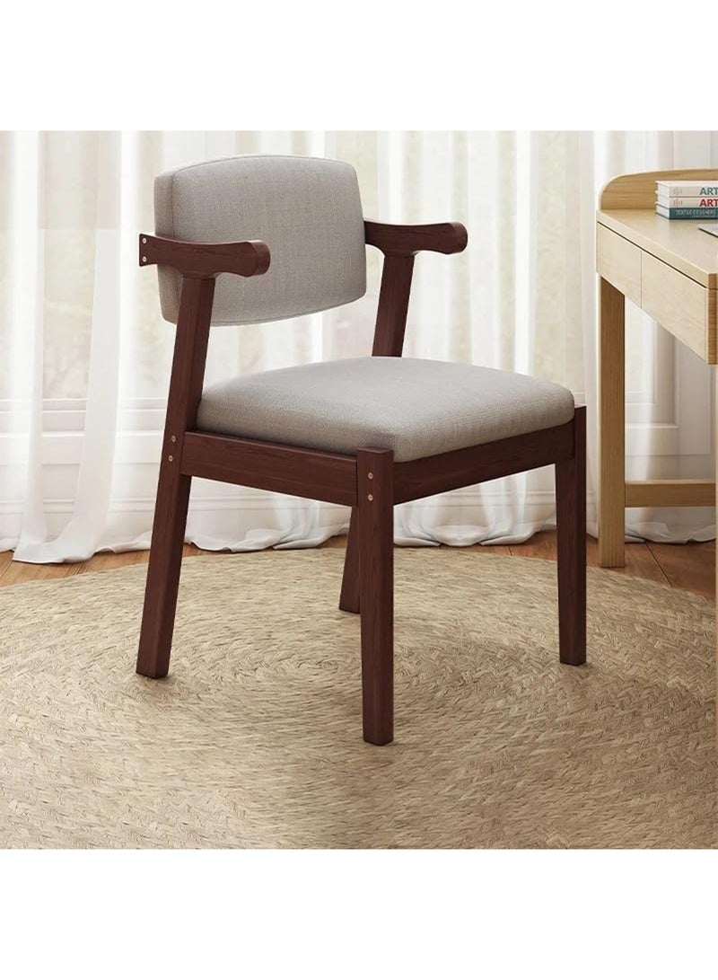 LIMOS Lounge Chair with Armrests Ergonomic Restaurant Chair Household Negotiation Solid Wood Reading Chair - Image 1