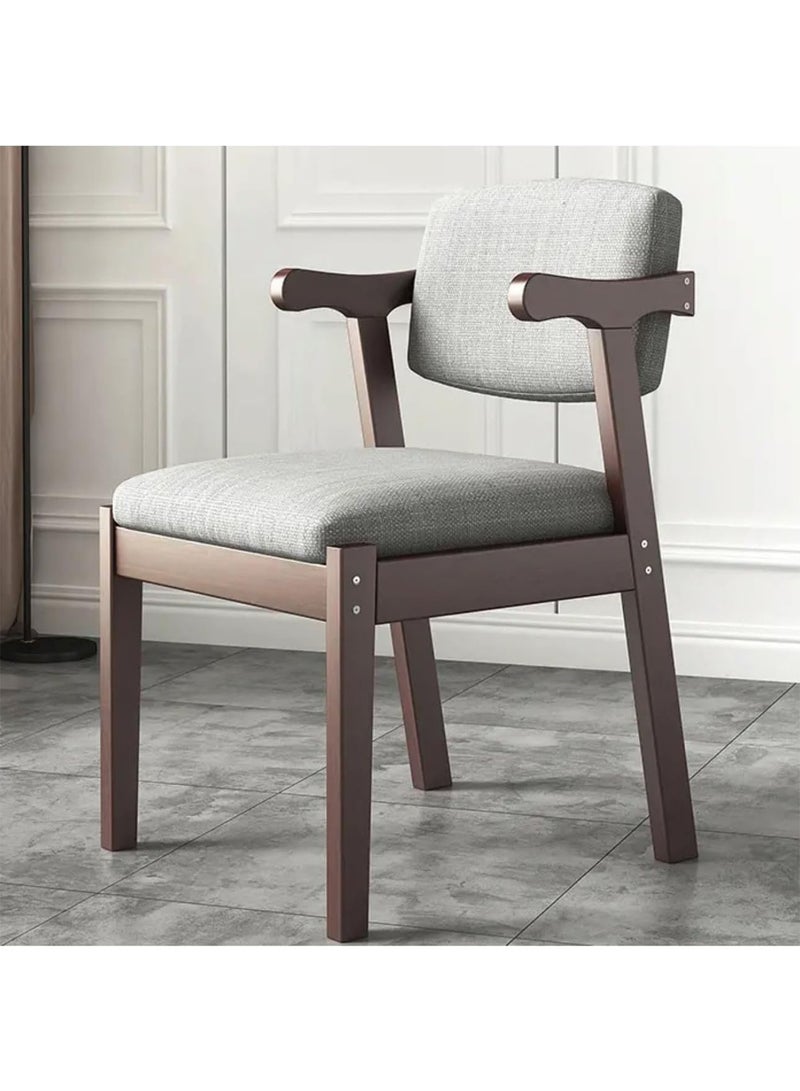 LIMOS Lounge Chair with Armrests Ergonomic Restaurant Chair Household Negotiation Solid Wood Reading Chair - Image 2