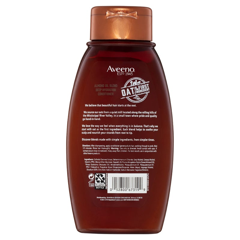Aveeno Almond Oil Blend Sulfate-Free Conditioner with Avocado Oil for Intense Hydration, Deep Moisturizing Conditioner for Thick, Curly, Frizzy or Coarse Hair, Paraben & Dye-Free, 12 Fl Oz - Image 2