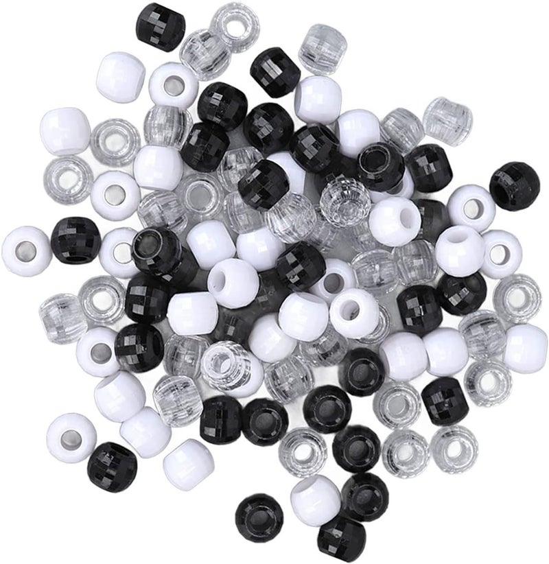 Black and White Beads, 240pcs Dreadlocks Beads 0.5in Hair Tube Beads for Hair Braiding Hair Beads for Braids Beads for Hair Braids Kids for Parties and Daily Use - Image 2