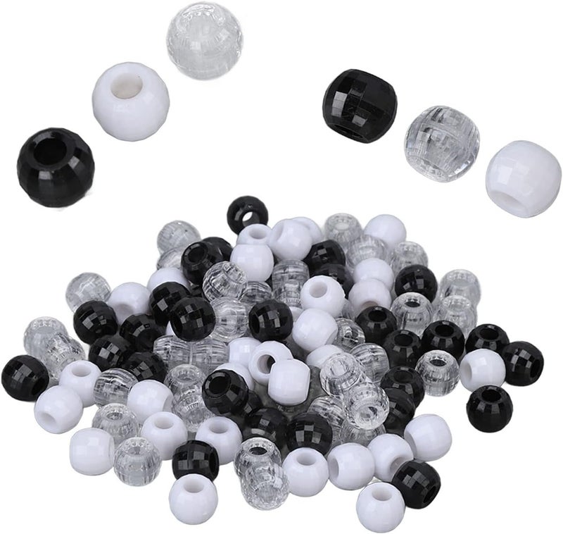 Black and White Beads, 240pcs Dreadlocks Beads 0.5in Hair Tube Beads for Hair Braiding Hair Beads for Braids Beads for Hair Braids Kids for Parties and Daily Use - Image 4