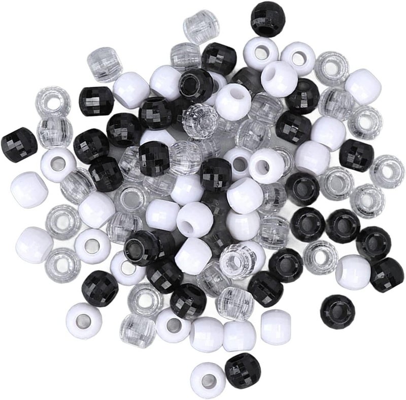 Black and White Beads, 240pcs Dreadlocks Beads 0.5in Hair Tube Beads for Hair Braiding Hair Beads for Braids Beads for Hair Braids Kids for Parties and Daily Use - Image 1