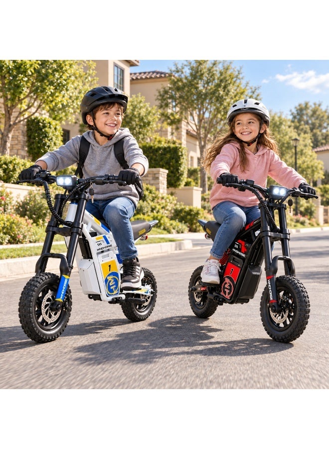 Wind Horse Kids Electric Bike 250W Motor, 25KM/H Max Speed, 36V10Ah Battery, 30 KM Range, Artificial Engine Sound, Bluetooth Speaker, Dual Suspensions, Digital Display, 3 Speed Mods, 12 Inches Tires, Dual Disc Brake (3-10 Age) - Image 2