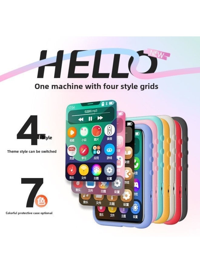 Bluetooth Walkman Mp3 Student Version Mp4 Touch Screen Reading Novels Senior High School Students Listen To Songs Music Player P5-Body Color:3.2inch Touch Screen Bluetooth [rock Gray Shell/wired Headphones]-Memory Capacity:20g-already Following Songs/novels/english/others  - Image 3