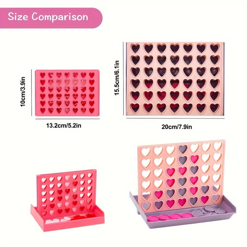 Cherry Red Small Travel Love 4 In A Row Portable Game Foldable Parent Child Gift - Image 3