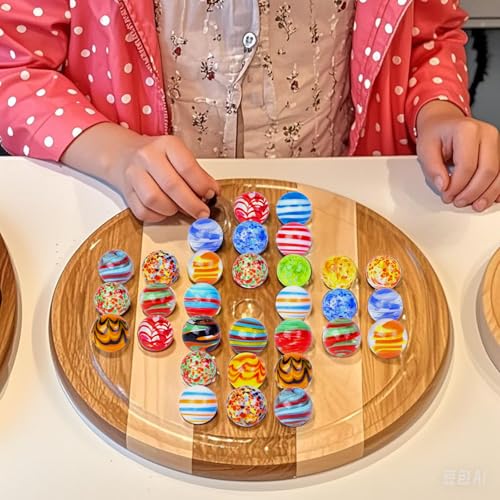 FUTUREPLUSX 20PCS Glass Marbles for Kids, 0.6 Inch Small Colorful Marbles Run Accessories, for Kids Game, Birthday Party Gifts, Parent-Child Games - Image 5