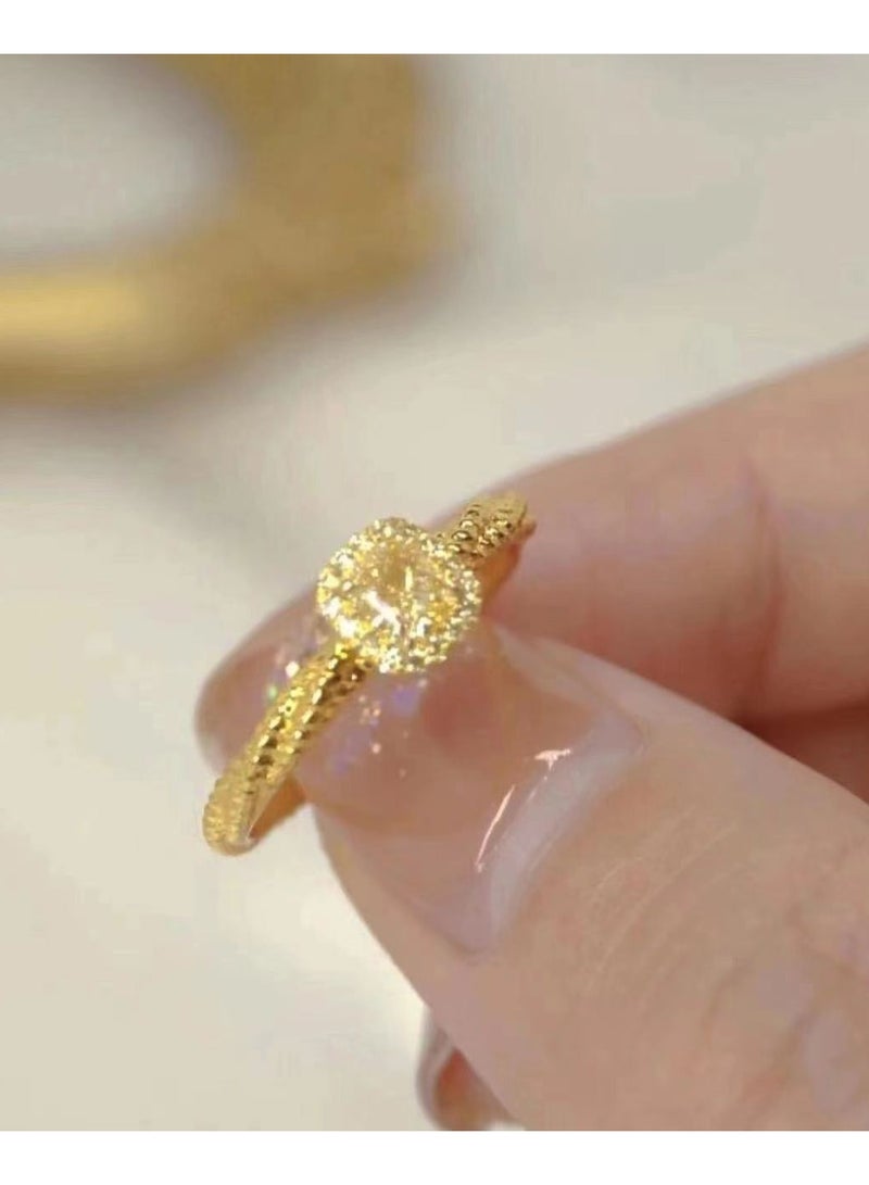 Rings for Girls, Shiny  Rings ,Women's Split Ring Eternity Ring,Ladies Jewelry, luxury and Simplicity for Party Wear Adjustable Size (Gold Colour) - Image 2