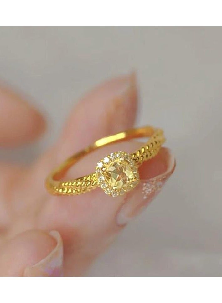 Rings for Girls, Shiny  Rings ,Women's Split Ring Eternity Ring,Ladies Jewelry, luxury and Simplicity for Party Wear Adjustable Size (Gold Colour) - Image 3