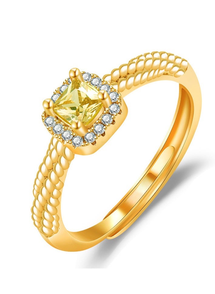 Rings for Girls, Shiny  Rings ,Women's Split Ring Eternity Ring,Ladies Jewelry, luxury and Simplicity for Party Wear Adjustable Size (Gold Colour) - Image 4