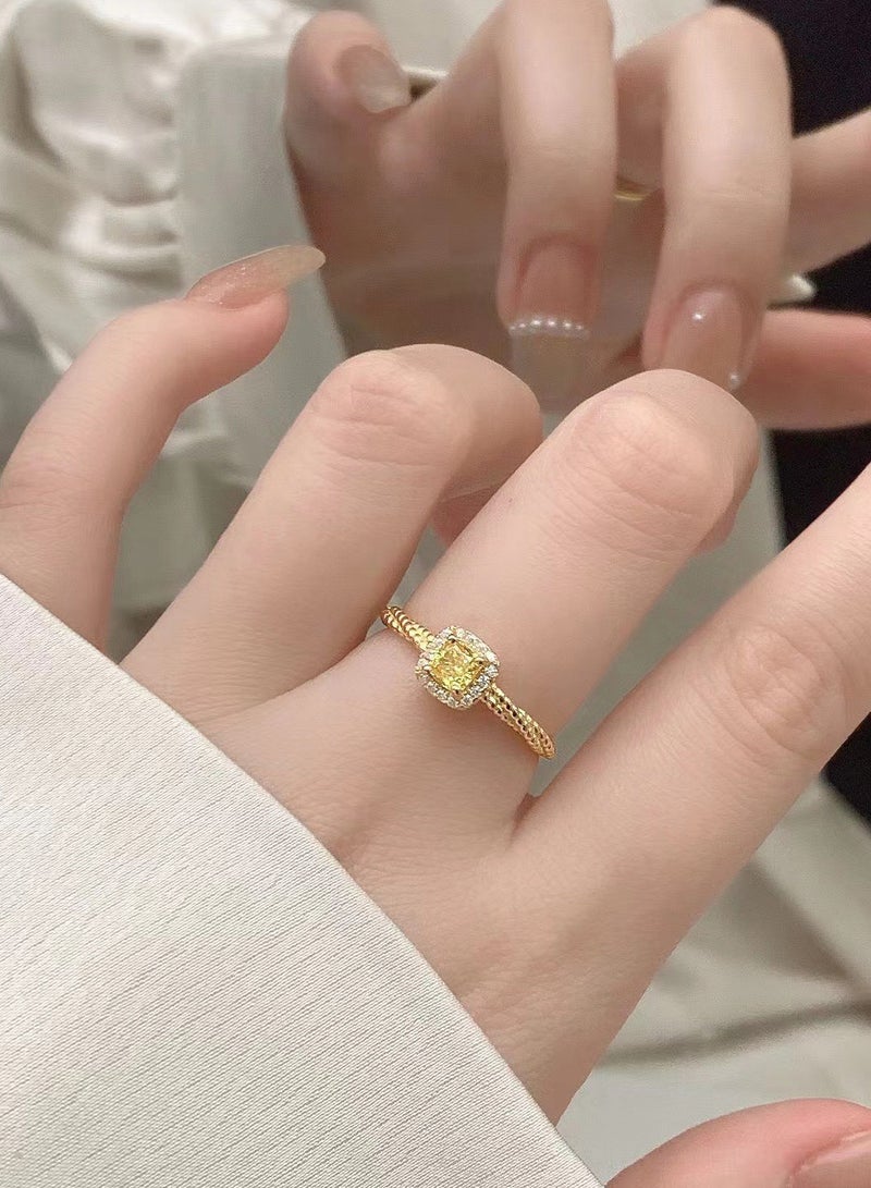 Rings for Girls, Shiny  Rings ,Women's Split Ring Eternity Ring,Ladies Jewelry, luxury and Simplicity for Party Wear Adjustable Size (Gold Colour) - Image 5