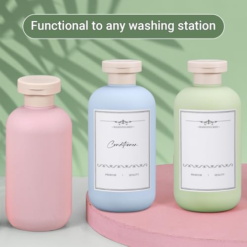 UMETASS 3 PACK Travel Shampoo Bottle, Empty Plastic Squeeze Bottles 6.8oz with Flip Cap, Lotion Container for Toiletries Travel Size Shampoo and Conditioner - Image 5