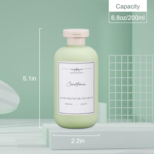 UMETASS 3 PACK Travel Shampoo Bottle, Empty Plastic Squeeze Bottles 6.8oz with Flip Cap, Lotion Container for Toiletries Travel Size Shampoo and Conditioner - Image 4