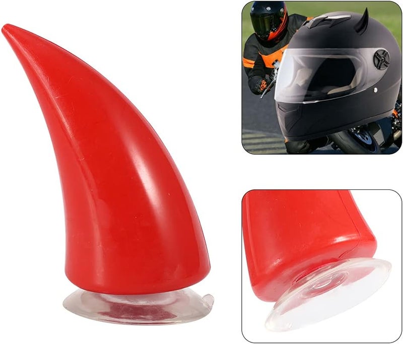 Keenso Cost effective fine quality Motorcycle Helmet Horn, Motorcycle Helmet Devil Horn with Sucker Decoration Accessories (Red) Long use oriented quality - Image 2
