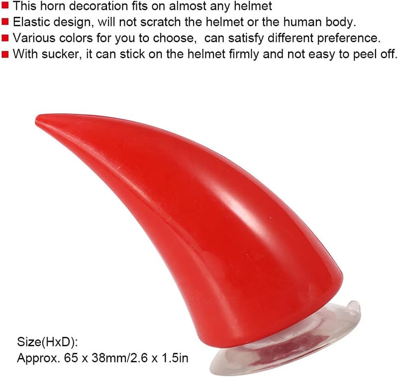 Keenso Cost effective fine quality Motorcycle Helmet Horn, Motorcycle Helmet Devil Horn with Sucker Decoration Accessories (Red) Long use oriented quality - Image 3