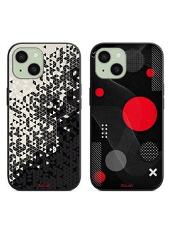 Two Cases For Apple iPhone 15 Plus Protective Covers Digital Shape Pattern