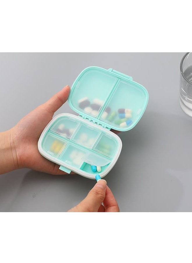 8 grids organizer container for tablets travel pill box with Seal ring Small box for tablets Wheat straw container for medicines (BLUE)  - Image 1