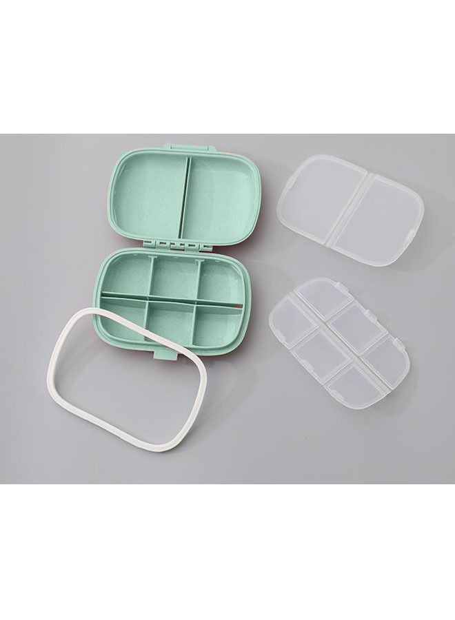 8 grids organizer container for tablets travel pill box with Seal ring Small box for tablets Wheat straw container for medicines (BLUE)  - Image 4