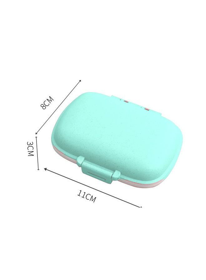 8 grids organizer container for tablets travel pill box with Seal ring Small box for tablets Wheat straw container for medicines (BLUE)  - Image 2
