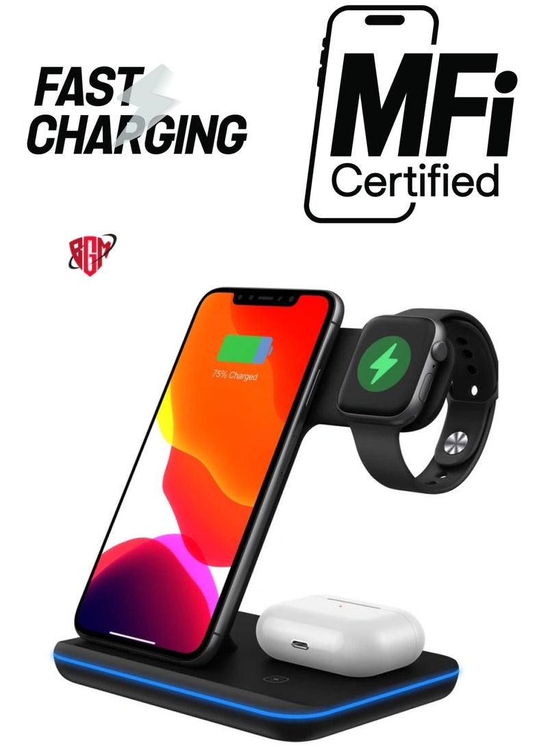 BGM - Professional Fast Wireless Charger for Apple iPhone/Android/Smartwatch and Air Pods - Image 1