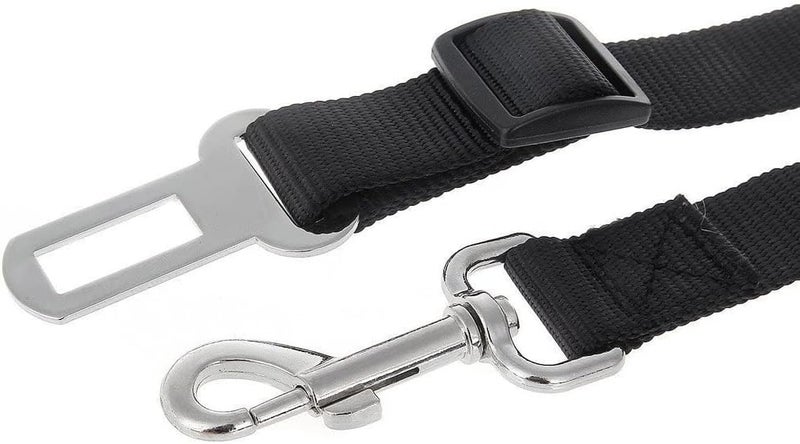 WapaW Dog Seat-Belt, Adjustable Black Nylon Vehicle Tether for Pets, Cat Car Restraint Lead (Pack of 1, Black) Precision processed material - Image 2