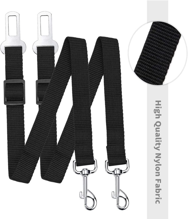 WapaW Dog Seat-Belt, Adjustable Black Nylon Vehicle Tether for Pets, Cat Car Restraint Lead (Pack of 1, Black) Precision processed material - Image 4