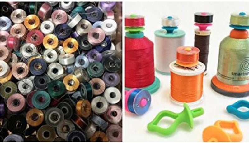 klarako 12 Piece Assorted Bobbin Holders Clips Clamps for Sewing Machine Accessories - Image 1