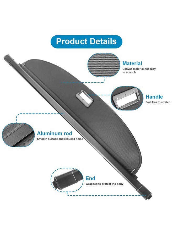 Cosilee Nissan Rogue Cargo Cover,Rogue 2021 2022 2023 2024 2025 Retractable Rear Trunk Cargo Luggage Security Shade Cover Shield - Image 3