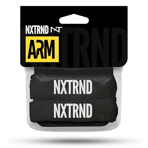NXT NXTRND Nxtrnd Bicep Bands for Football, Slim Arm Sweat Bands, Sold as a Pair (Black) One Size Fits Most - Image 2