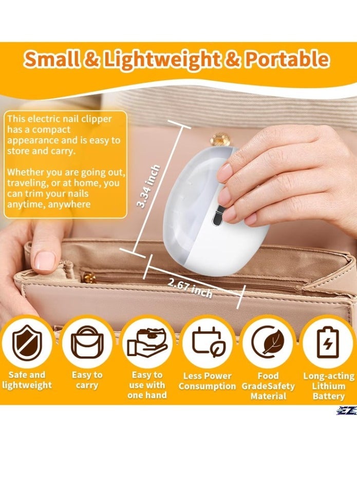 ELTRAZONE Electric Nail Clipper | Rechargeable Baby & Adult Nail Clippers with Light | Automatic Nail Trimmer with Storage | Safe & Gentle for Babies, Kids, Adults, and Seniors - Image 2