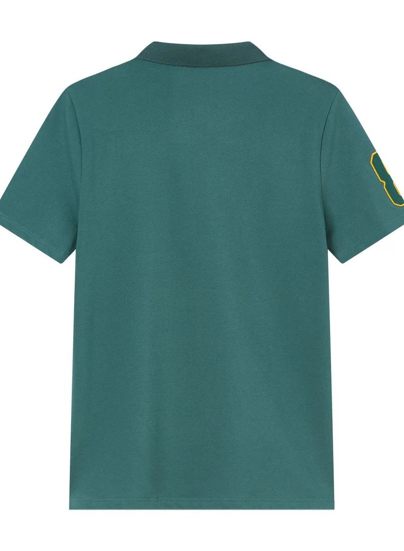 GIORDANO  Men’s Cotton Pique Polo with 3D Lion Embroidery for Men | Best Price UAE