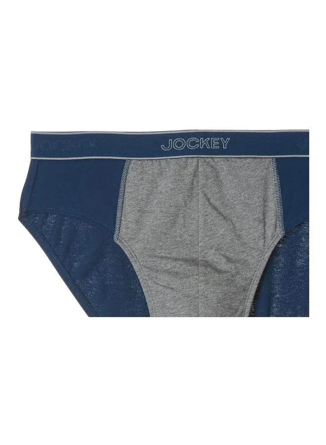 Jockey ASSORTED US14 Men Super Combed Cotton Solid Brief with Ultra soft Waistband Pack of 2 for Men | Best Price UAE