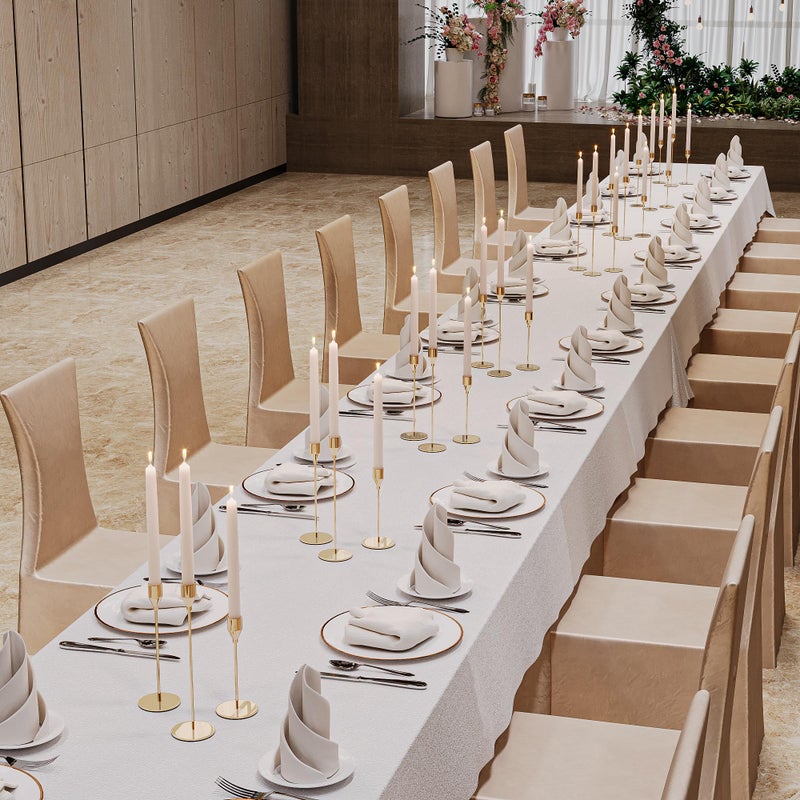 NLBTW NLBTW French Gold Taper Candle Holders Set of 24 Candlestick Holders Bulk Metal Candle Stick Holder Decor for Wedding  Dinning  Party or Anniversary  Fits 3/4 Inch Thick Candle  - Image 2
