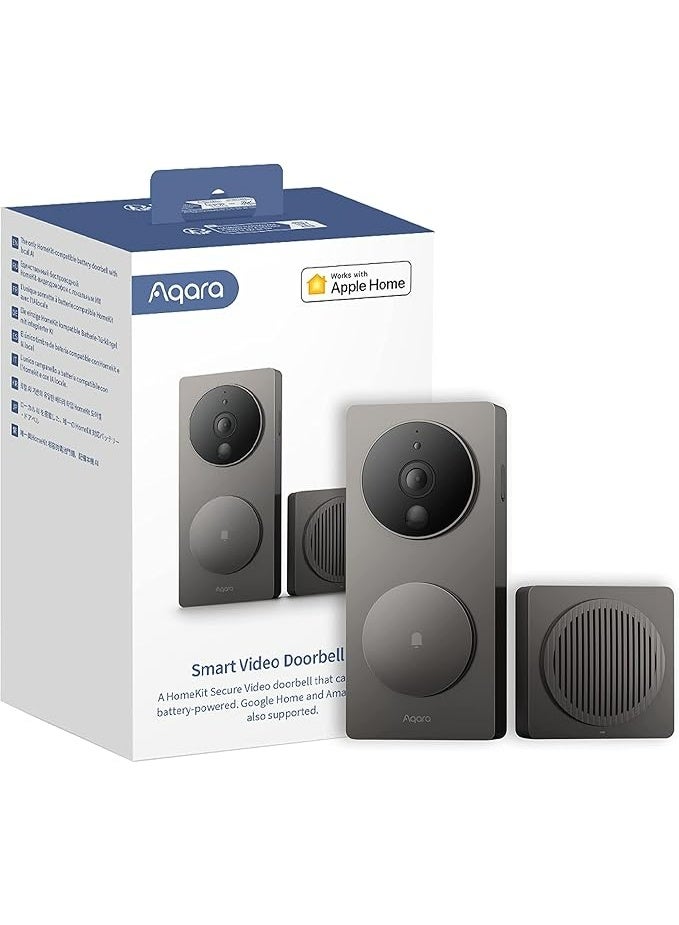 Aqara G4 Video Doorbell with Chime, Wireless or Wired Doorbell, Facial Recognition and Automation, 2.4GHz WiFi, 1080p, Wireless Doorbell with Camera, Compatible with HomeKit, Google Home - Image 1
