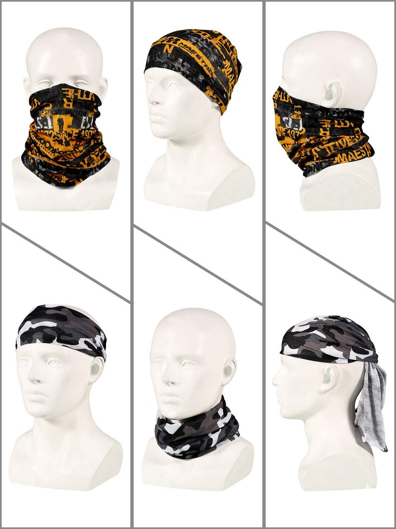 Satinior 10 Pieces Seamless Bandanas Face Mask magic scarf Neck Gaiter Breathable Bandana for for Music Festivals, Raves Outdoor Using (Color Set 1) - Image 3