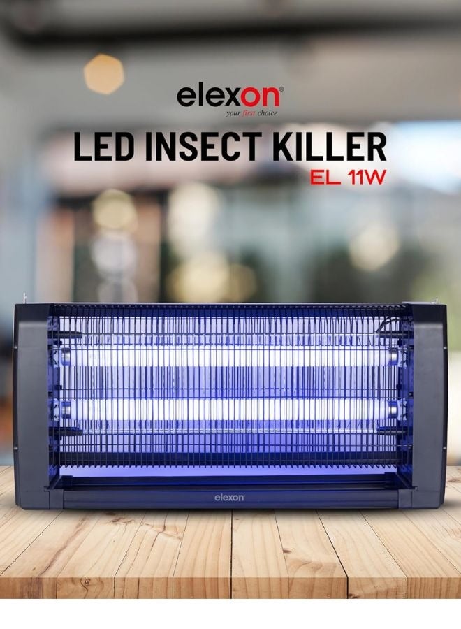 إليكسون مصباح قاتل الحشرات الطائرة، جهاز كهربائي أصلي 100% للاستخدام الداخلي والخارجي، مصيدة بعوض عالية الطاقة بالأشعة فوق البنفسجية بقوة 11 وات، مكافحة حشرات فعالة للمنزل والفناء والحديقة الخلفية والتخييم في الهواء الطلق - Image 2