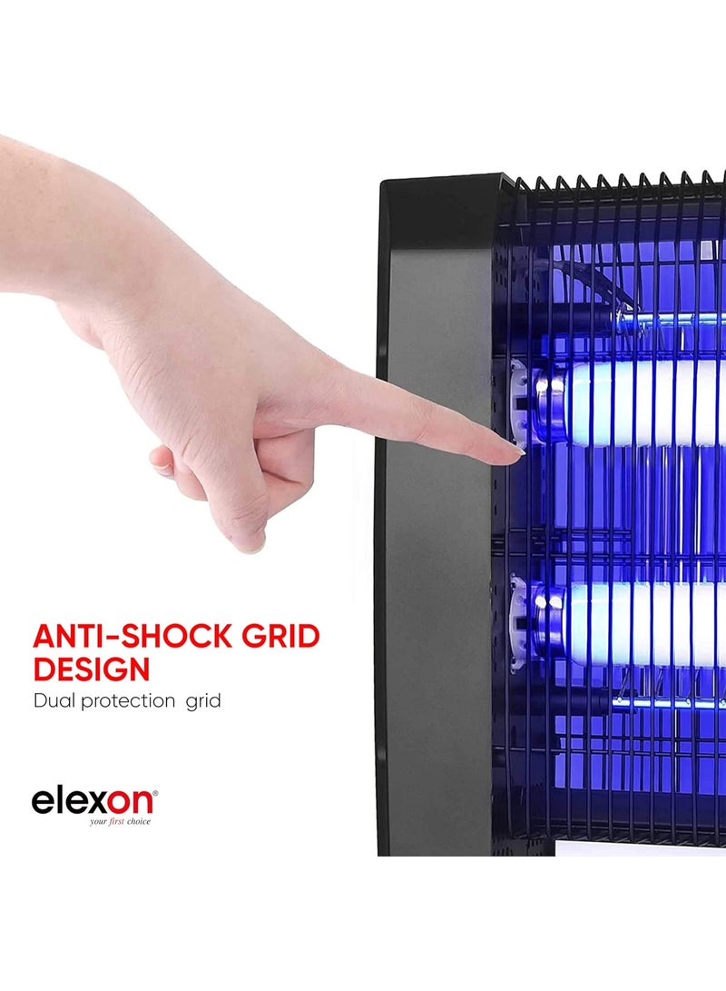 إليكسون مصباح قاتل الحشرات الطائرة، جهاز كهربائي أصلي 100% للاستخدام الداخلي والخارجي، مصيدة بعوض عالية الطاقة بالأشعة فوق البنفسجية بقوة 11 وات، مكافحة حشرات فعالة للمنزل والفناء والحديقة الخلفية والتخييم في الهواء الطلق - Image 3