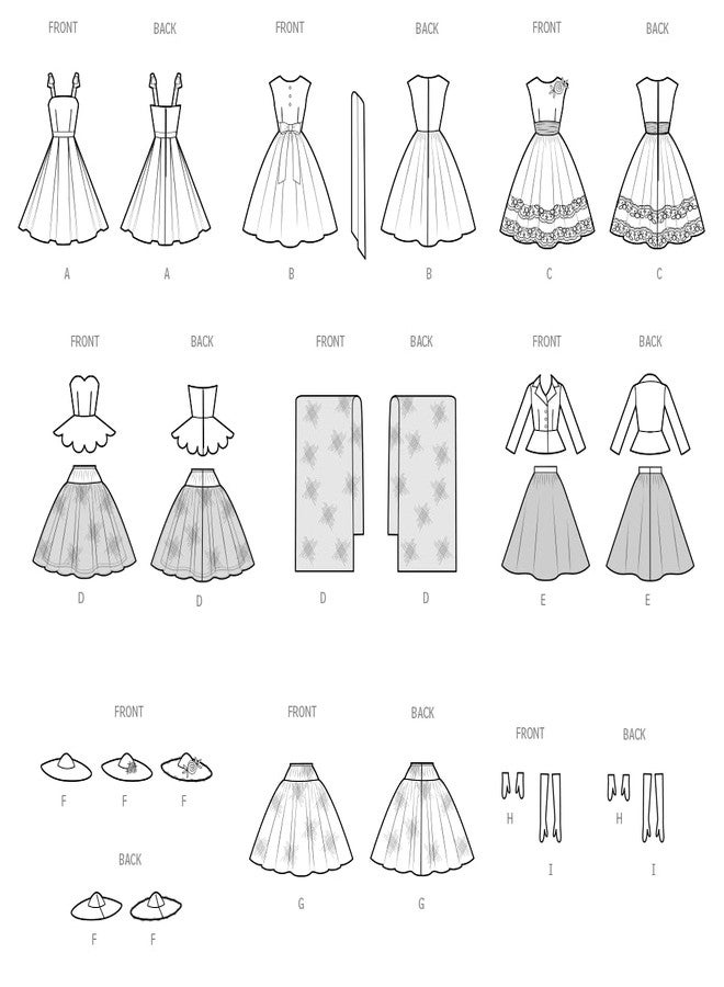 Simplicity SS3124OS 11.5" Fashion Doll Clothes Sewing Pattern Packet by Andrea Schewe, Design Code S3124, One Size - Image 2