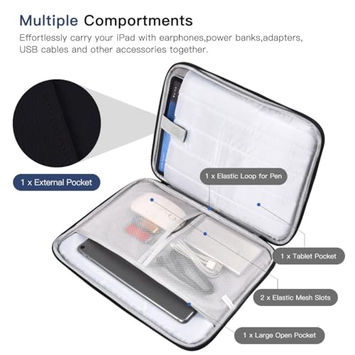 CASEDAO 12-12.9 Inch Tablet Sleeve Bag for 12.4" Samsung Galaxy Tab S10+ S9+ Plus/S8+/S7+ Plus/S7 FE,2025 13" iPad Air M3 M2/iPad Pro M5 M4/Pro 12.9"/Microsoft Surface Go 2 12.4"/Pro 11 10 Carrying Case-Black - Image 4
