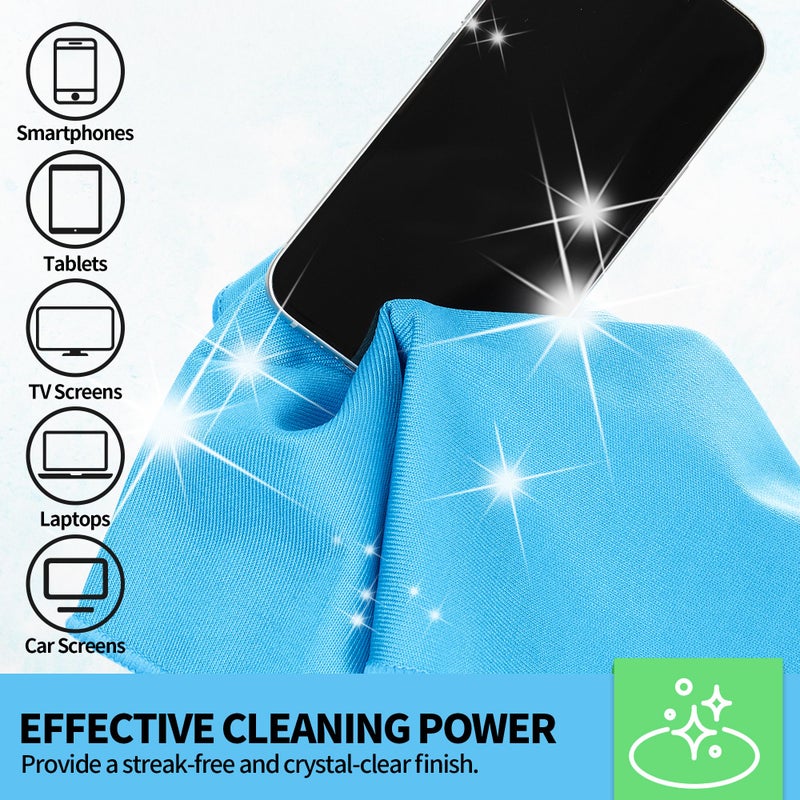 HOMERHYME Microfiber Glass Cleaning Cloth, 12 Pack Window Glass Cleaning Rags, Reusable Lint-Free Streak Free Polishing Cloth Wipes for Stainless Steel, Eyeglasses, Mirrors, Screens & Lenses,12" 12" - Image 4
