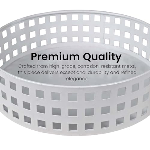Bianco Revolving Metal Spice Rack for Kitchen 24Cm | 360° Rotating Sauce Organizer Tray for Jars, Oils, Sauces & Daily Essentials | Lazy Susan Turntable Countertop Storage Rack – White - Image 2