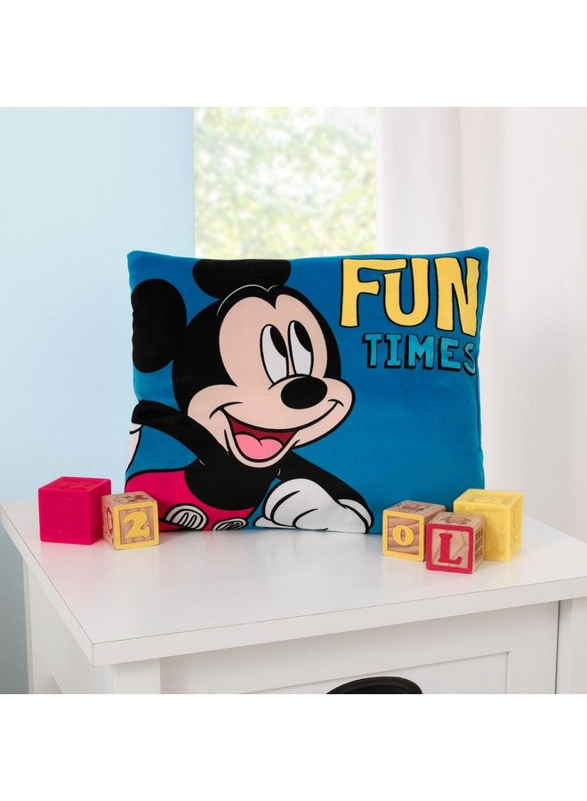 NoJo Disney Mickey Mouse Funhouse Crew Blue Red Black And Yellow"Fun Times" Super Soft Toddler Pillow - Image 5