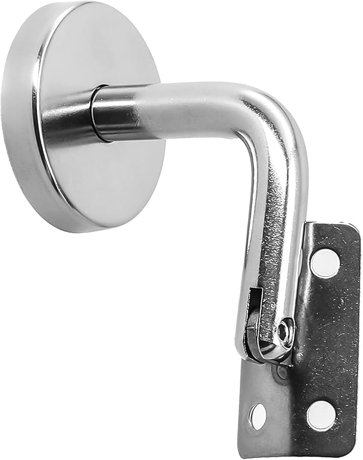 قوس درابزين من الفولاذ المقاوم للصدأ لدعم درابزين الزجاج على الجدران والسلالم، فضي، مقاس 1 2x6x6 سم - Image 1