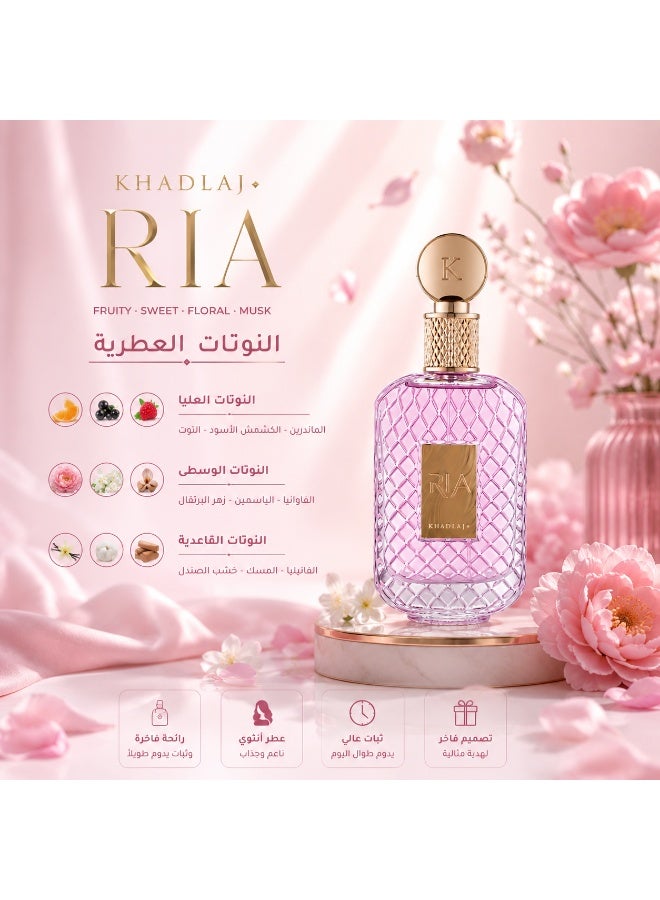 خدلج عطر خدلج ريا النسائي 100 مل - مزيج الفواكه والزهور والمسك - ثبات وفوحان مميز - Image 3