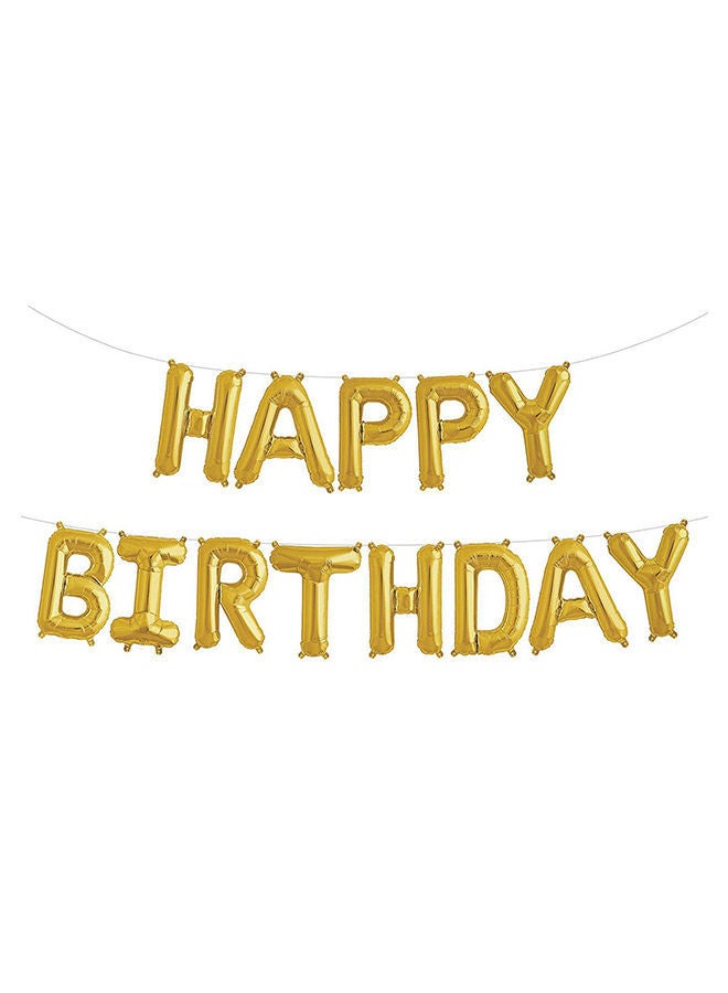 NIBEMINENT 13-Piece Happy Birthday Letters Foil Balloon Set 16inch - Image 1