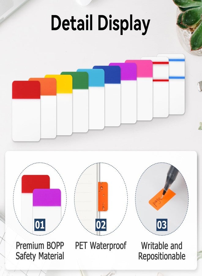 Tecreddy 960 Pieces Tabs 1 Inch Sticky Index Tabs, Colored Page Markers Repositionable Divider Tabs for Notebooks, Binder, File Folders, Books (48 Sets 12 Colors) - Image 2