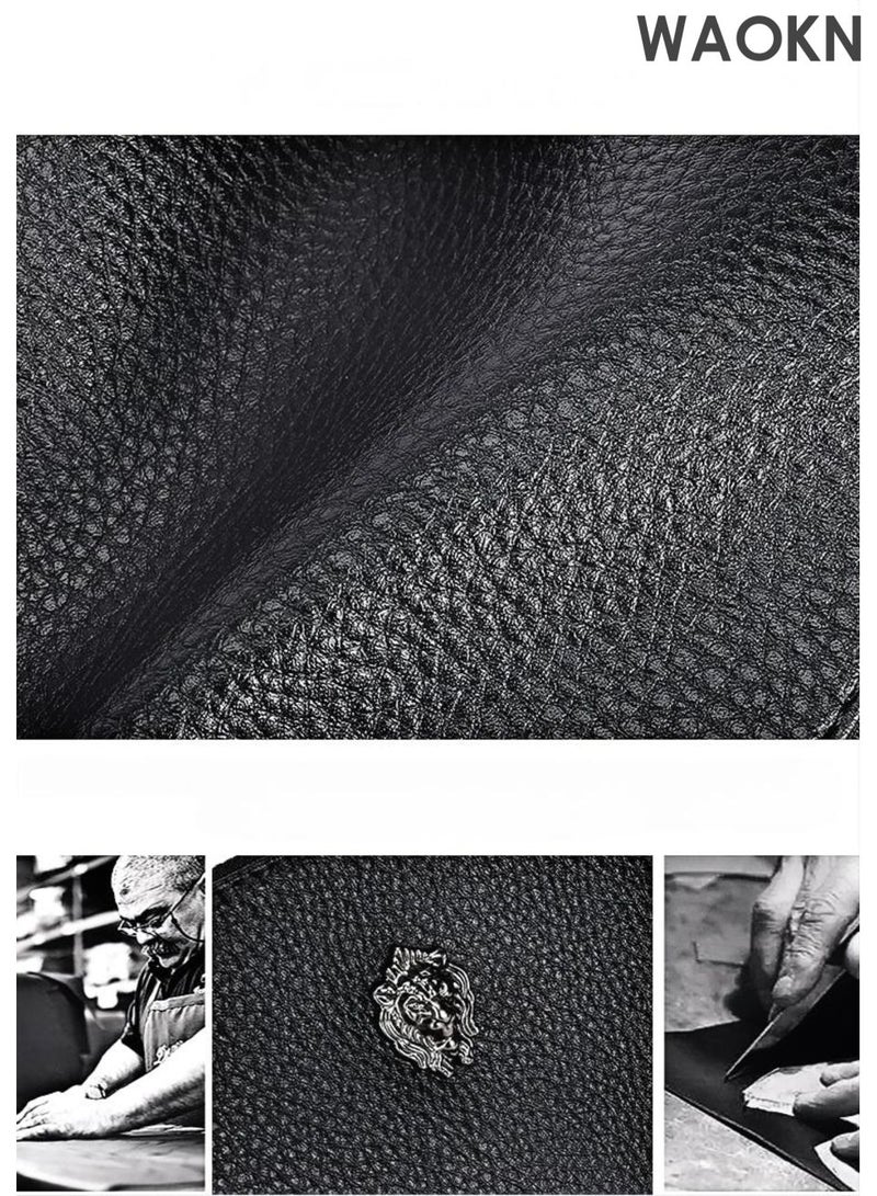 دبليو أيه أو كي أن حقيبة رأس الأسد الترفيهية ، الكلاسيكية على غرار المظروف المحمولة حقيبة خفيفة الوزن ذات القدرة الكبيرة ، تصميم أنيق ومتعدد الاستخدامات ، أعمال بسيطة ، حقيبة معصم للرجال ، دائمة ومقاومة للقذارة وغير مشوهة بسهولة. - Image 2